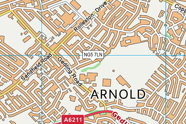 NG5 7LN map - OS VectorMap District (Ordnance Survey)