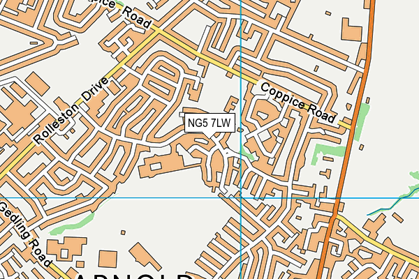 NG5 7LW map - OS VectorMap District (Ordnance Survey)