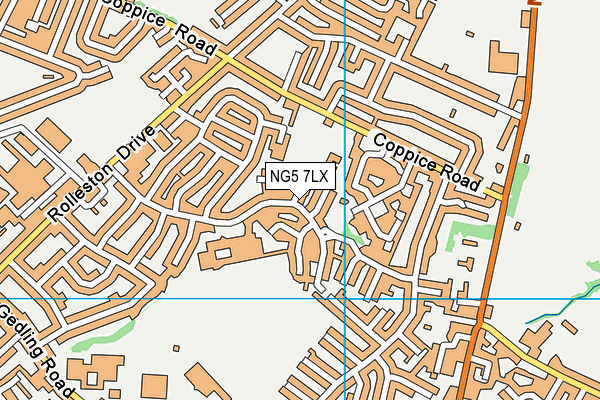 NG5 7LX map - OS VectorMap District (Ordnance Survey)