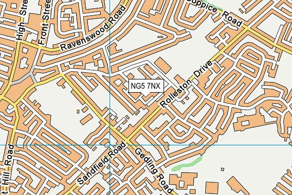 NG5 7NX map - OS VectorMap District (Ordnance Survey)