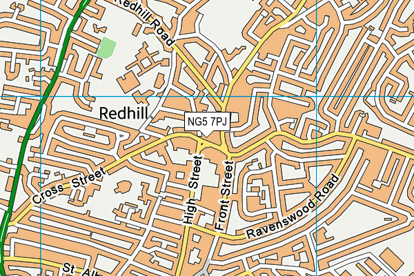 NG5 7PJ map - OS VectorMap District (Ordnance Survey)