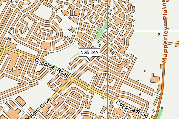 NG5 8AA map - OS VectorMap District (Ordnance Survey)