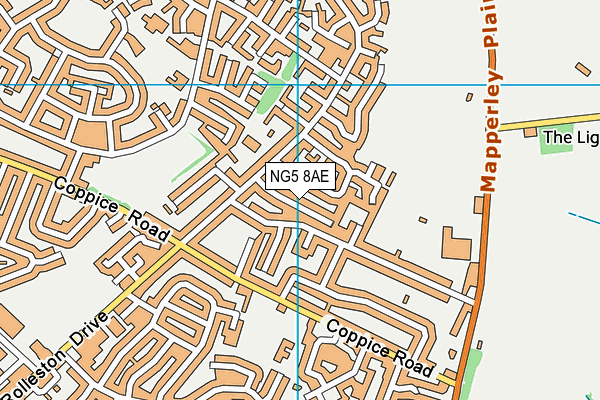 NG5 8AE map - OS VectorMap District (Ordnance Survey)