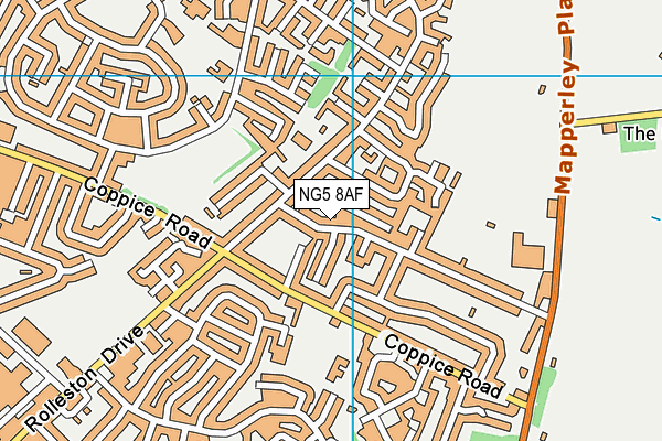 NG5 8AF map - OS VectorMap District (Ordnance Survey)