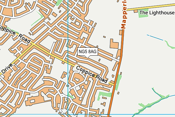 NG5 8AG map - OS VectorMap District (Ordnance Survey)