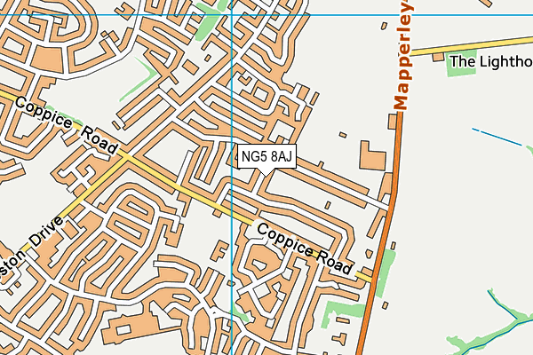 NG5 8AJ map - OS VectorMap District (Ordnance Survey)