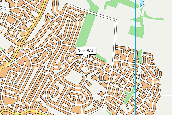 NG5 8AU map - OS VectorMap District (Ordnance Survey)