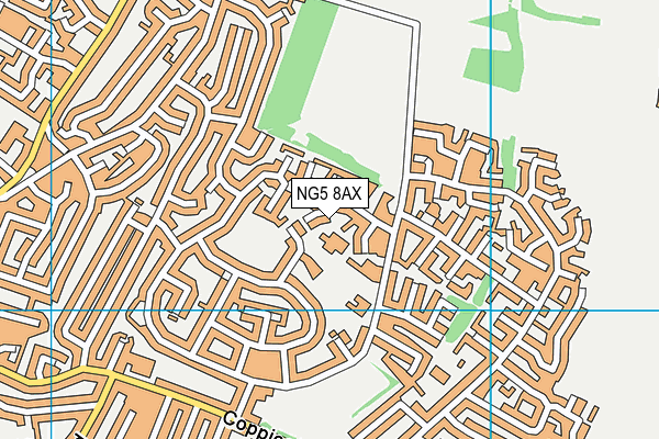 NG5 8AX map - OS VectorMap District (Ordnance Survey)