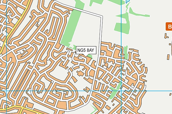 NG5 8AY map - OS VectorMap District (Ordnance Survey)