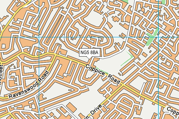 NG5 8BA map - OS VectorMap District (Ordnance Survey)