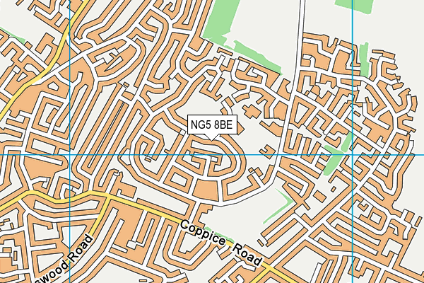 NG5 8BE map - OS VectorMap District (Ordnance Survey)