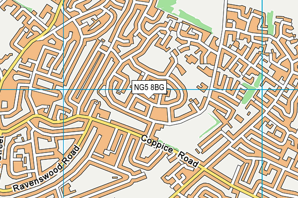 NG5 8BG map - OS VectorMap District (Ordnance Survey)