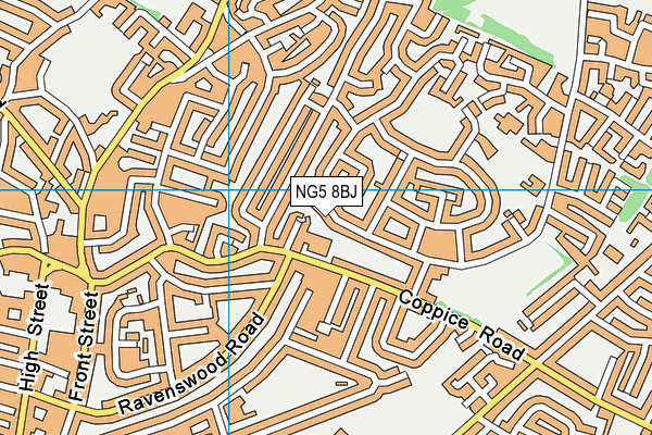 NG5 8BJ map - OS VectorMap District (Ordnance Survey)