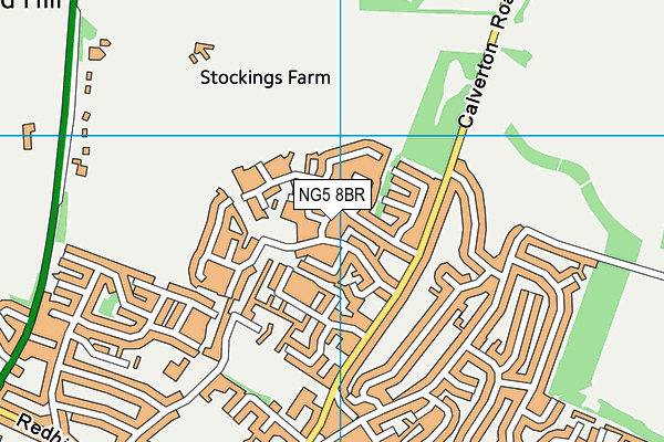 NG5 8BR map - OS VectorMap District (Ordnance Survey)