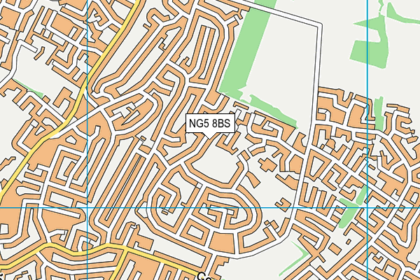 NG5 8BS map - OS VectorMap District (Ordnance Survey)