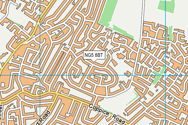 NG5 8BT map - OS VectorMap District (Ordnance Survey)