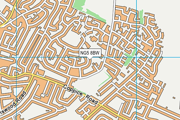 NG5 8BW map - OS VectorMap District (Ordnance Survey)