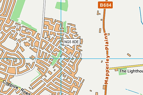 NG5 8DE map - OS VectorMap District (Ordnance Survey)