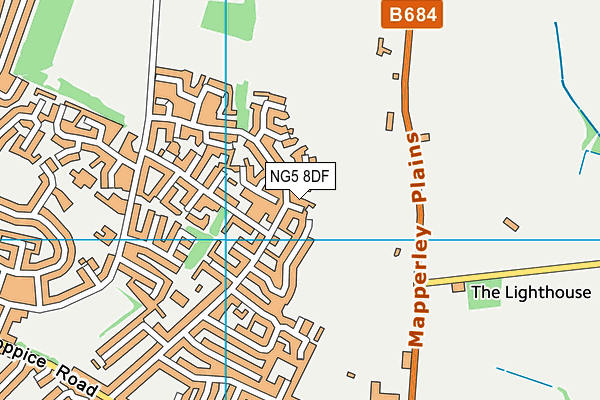 NG5 8DF map - OS VectorMap District (Ordnance Survey)