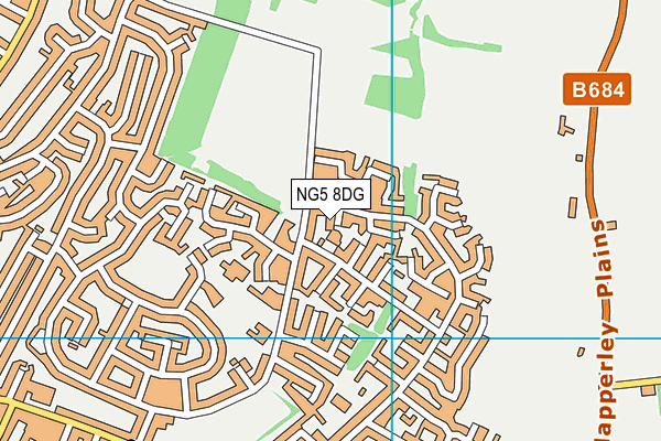 NG5 8DG map - OS VectorMap District (Ordnance Survey)