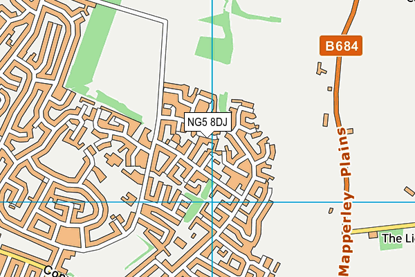NG5 8DJ map - OS VectorMap District (Ordnance Survey)
