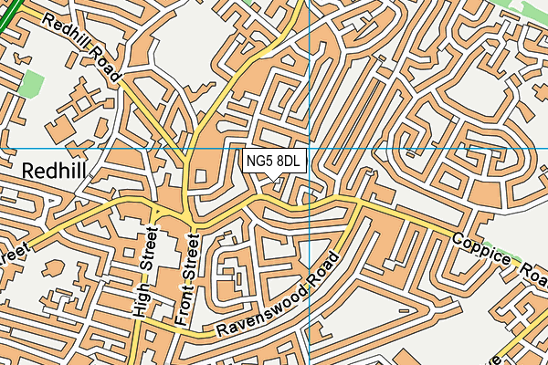 NG5 8DL map - OS VectorMap District (Ordnance Survey)