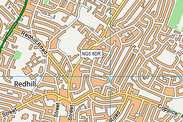 NG5 8DR map - OS VectorMap District (Ordnance Survey)