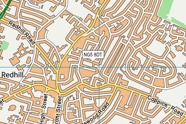 NG5 8DT map - OS VectorMap District (Ordnance Survey)
