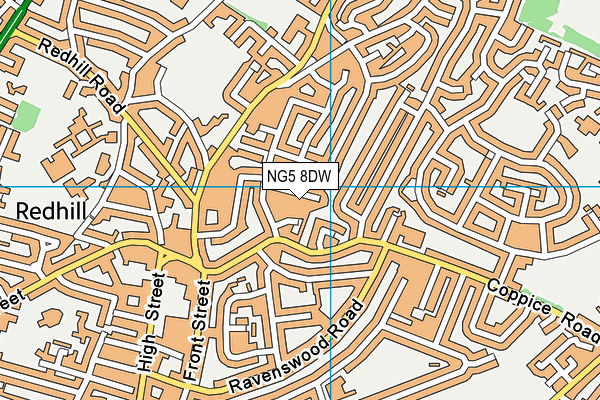 NG5 8DW map - OS VectorMap District (Ordnance Survey)