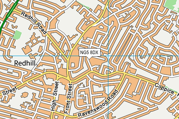 NG5 8DX map - OS VectorMap District (Ordnance Survey)