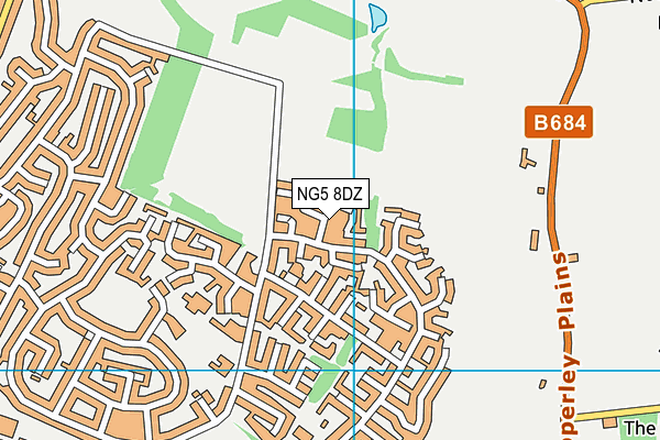 NG5 8DZ map - OS VectorMap District (Ordnance Survey)