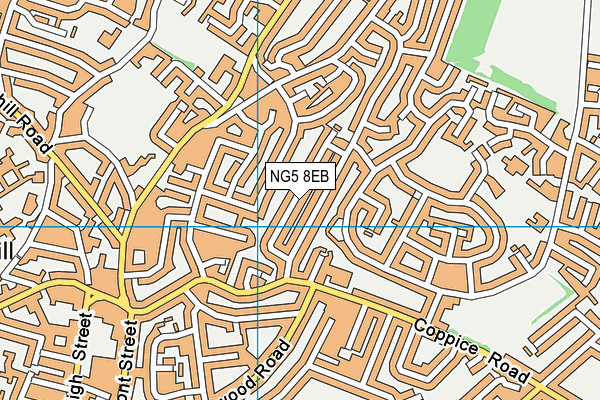 NG5 8EB map - OS VectorMap District (Ordnance Survey)