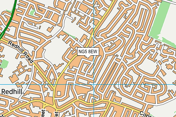 NG5 8EW map - OS VectorMap District (Ordnance Survey)