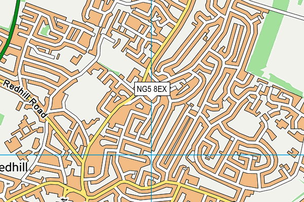 NG5 8EX map - OS VectorMap District (Ordnance Survey)