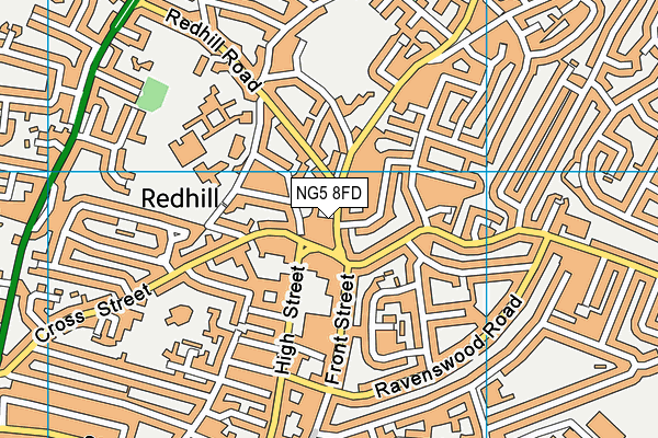 NG5 8FD map - OS VectorMap District (Ordnance Survey)