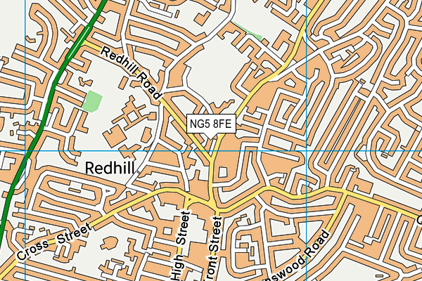 NG5 8FE map - OS VectorMap District (Ordnance Survey)