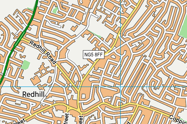 NG5 8FF map - OS VectorMap District (Ordnance Survey)