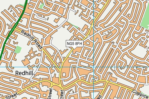 NG5 8FH map - OS VectorMap District (Ordnance Survey)