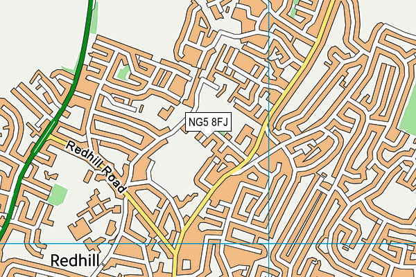 NG5 8FJ map - OS VectorMap District (Ordnance Survey)