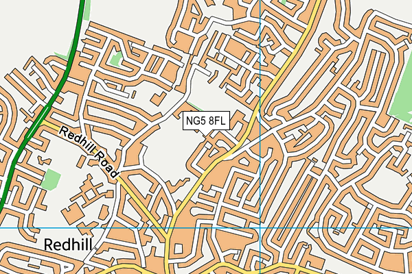 NG5 8FL map - OS VectorMap District (Ordnance Survey)