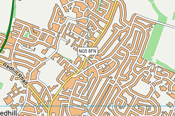 NG5 8FN map - OS VectorMap District (Ordnance Survey)