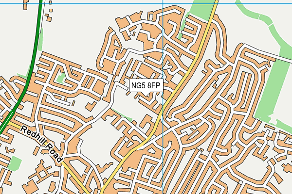 NG5 8FP map - OS VectorMap District (Ordnance Survey)