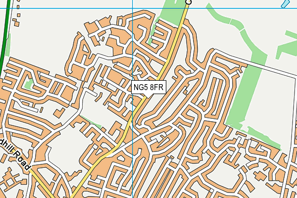 NG5 8FR map - OS VectorMap District (Ordnance Survey)