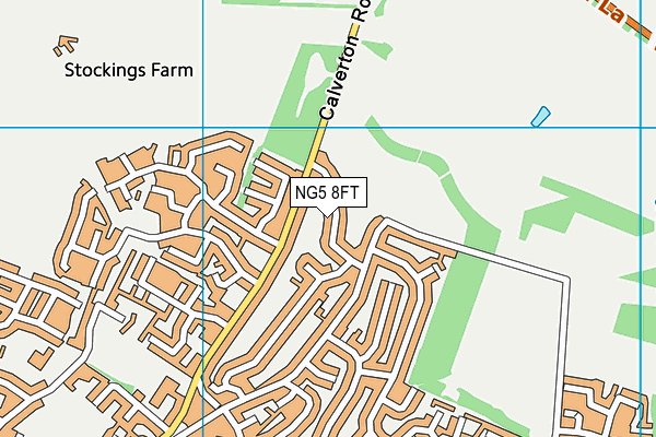 NG5 8FT map - OS VectorMap District (Ordnance Survey)