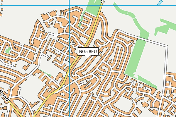NG5 8FU map - OS VectorMap District (Ordnance Survey)