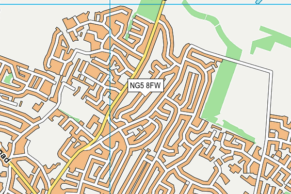 NG5 8FW map - OS VectorMap District (Ordnance Survey)
