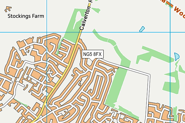 NG5 8FX map - OS VectorMap District (Ordnance Survey)