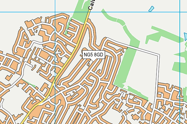 NG5 8GD map - OS VectorMap District (Ordnance Survey)
