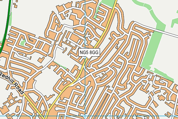 NG5 8GG map - OS VectorMap District (Ordnance Survey)