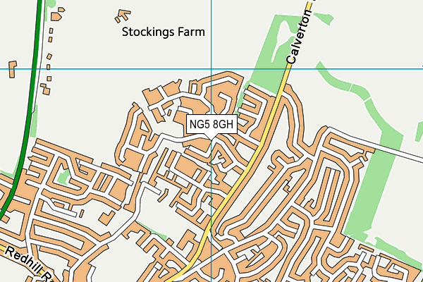 NG5 8GH map - OS VectorMap District (Ordnance Survey)